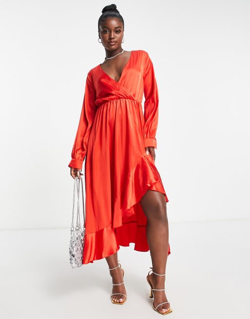 Robe longue cache cœur - Rouge