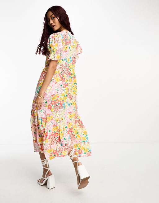 In The Style – Exklusives, durchgeknöpftes Midikleid mit Blümchenprint, 3 von 4