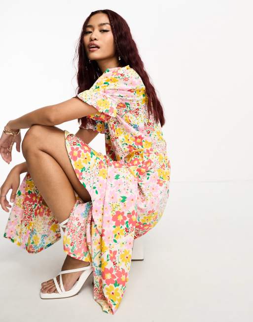 In The Style – Exklusives, durchgeknöpftes Midikleid mit Blümchenprint, 4 von 4