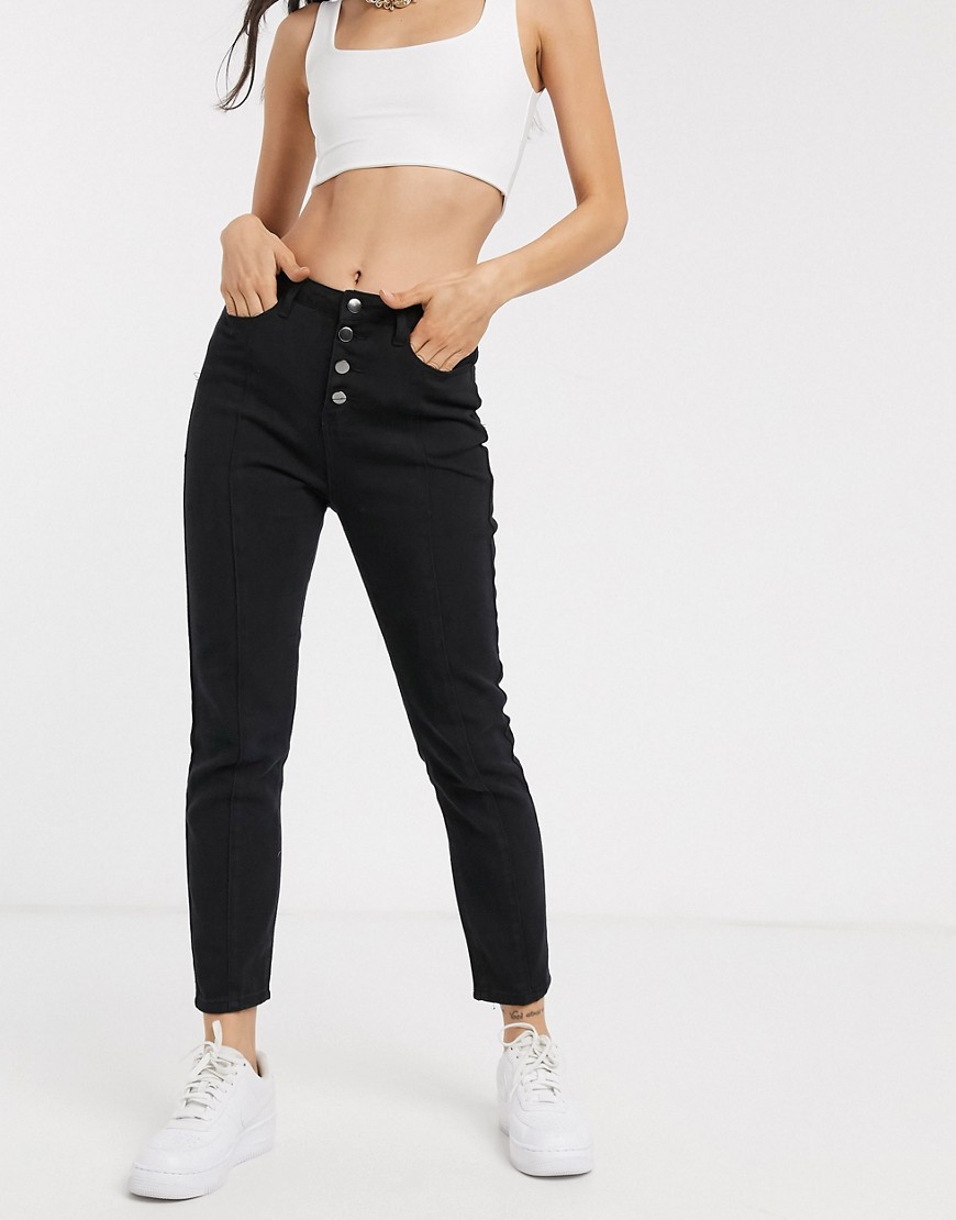 In The Style - Fashion Influx - Jeans met rechte pijpen-Zwart