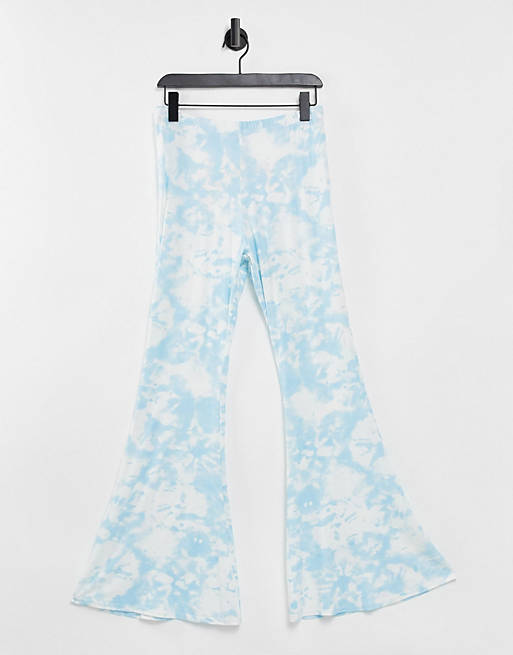 In The Style high waisted flared trousers in blue