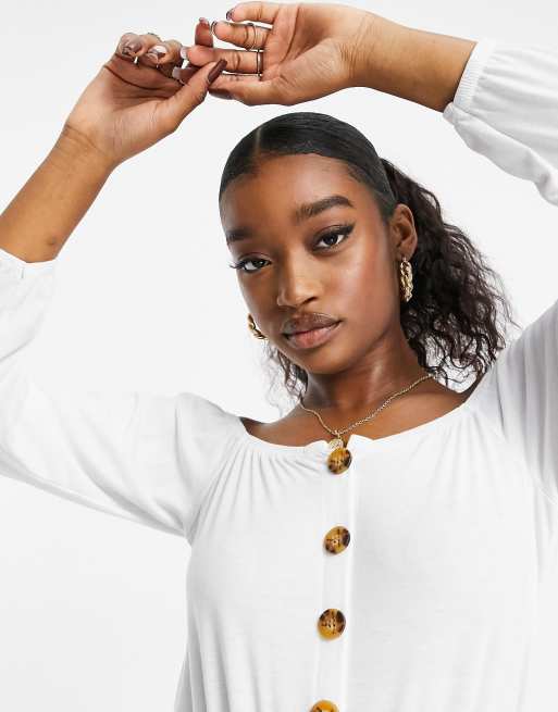 In The Style - Hvid playsuit med knapper, 3 af 4