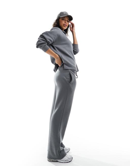 In The Style - Joggers a fondo ampio grigio antracite in coordinato