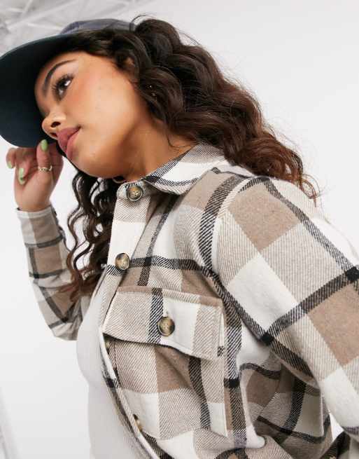 In The Style – Kremowa koszula oversize w kratę, tylko w ASOS, 3 z 4