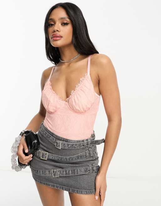 In The Style lace body in pink | KulturregionfynShops