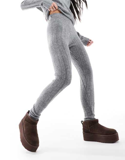 Maglione Lungo Maglione Con Leggings Di Pelle Abbinare Maxi Maglia