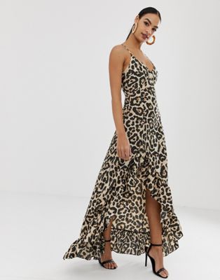 leopard frill dress