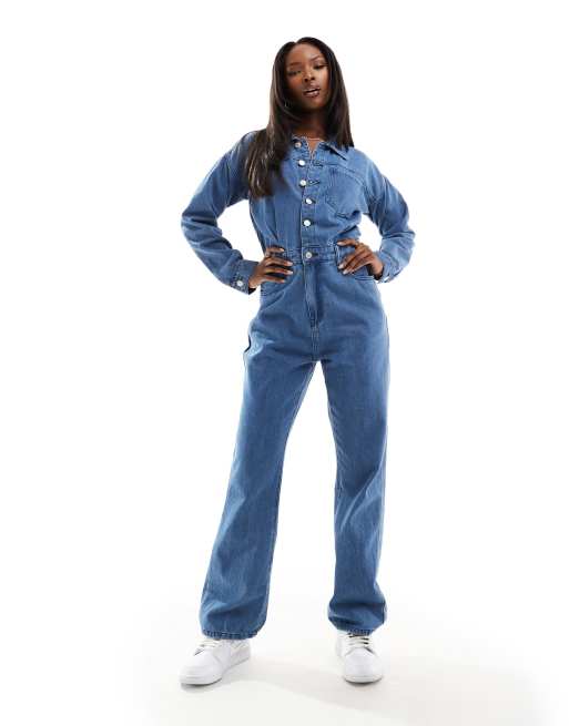 Denim overalls long on sale sleeves