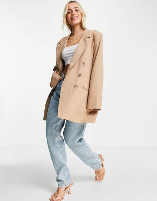 In The Style × Lorna Luxe – Camelowa marynarka oversize typu dad