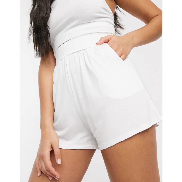 White womens lounge hot sale shorts