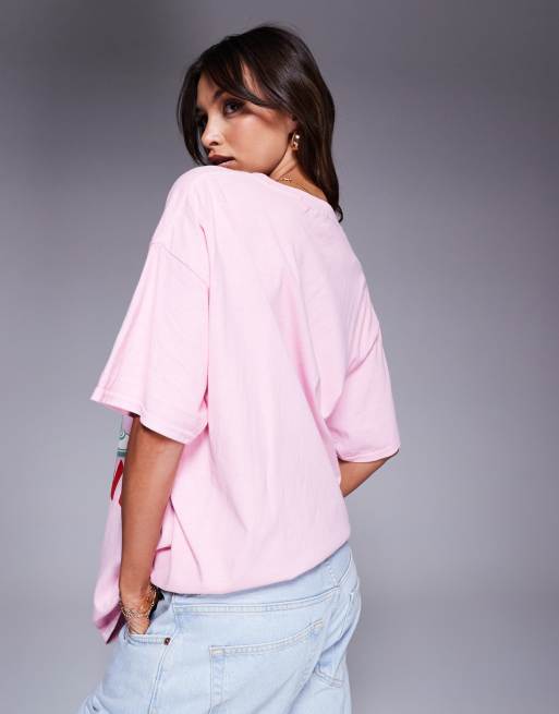 In The Style - Lyserød og oversized T-shirt med "Margarita"-print og slogan, 2 af 4