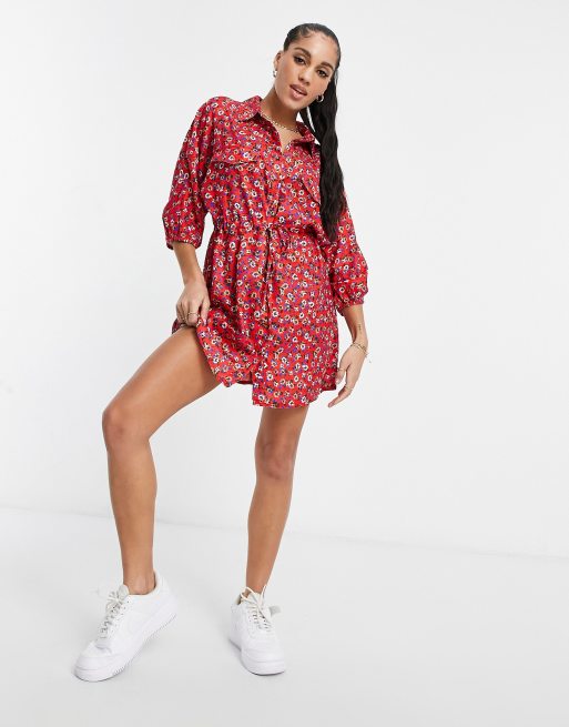 In The Style - Overhemdjurk met bloemenprint