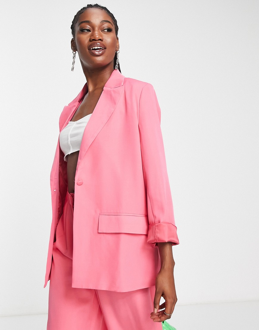 oversized blazer in pink - part of a set