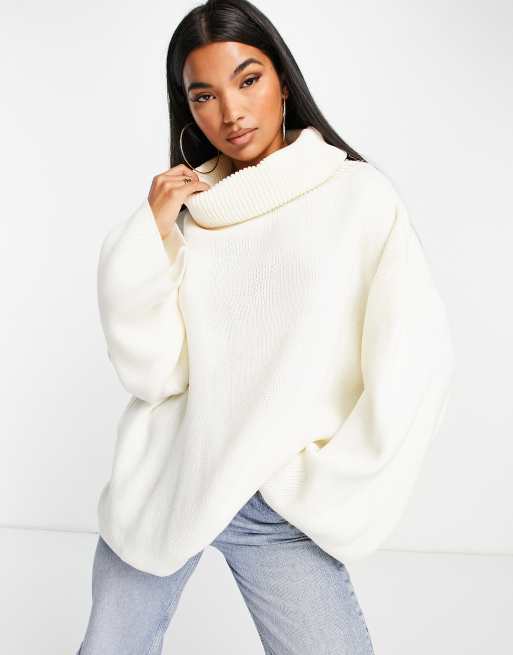 Womens oversized best sale roll neck jumper