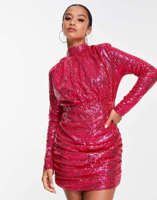 In the style pink sequin dress sale