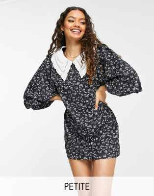 in the style, Dresses, Asos Lorna Luxe Black Dear John Shirred Contrast  Balloon Sleeve Dress Size 6