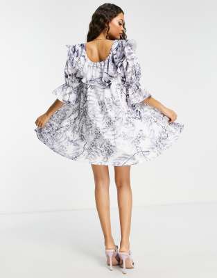 ruffle sweetheart neckline dress