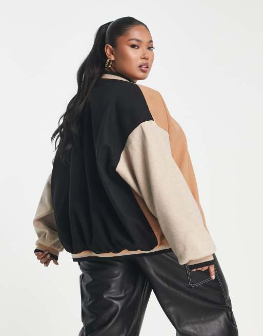 Varsity style shop bomber jacket