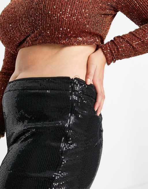 In The Style Plus – Czarne cekinowe spodnie dzwony – Tylko w ASOS, 2 z 4