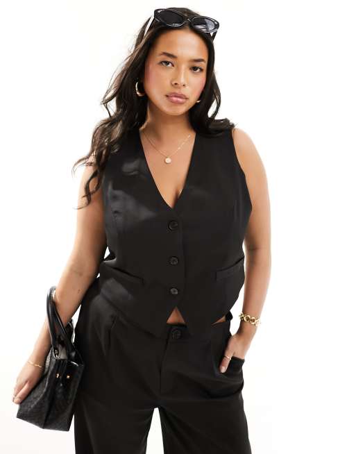 In The Style Plus - Elegante gilet in zwart, deel van co-ord set