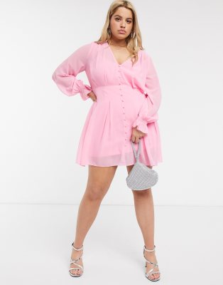baby pink tea dress