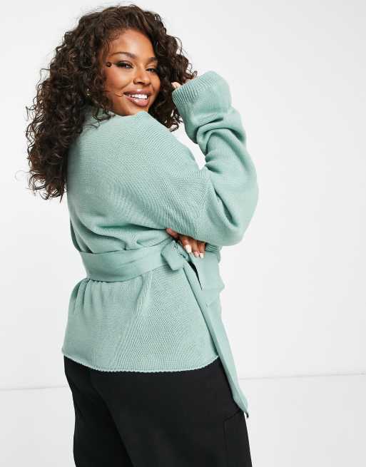 ASOS DESIGN Nursing wrap sweater in fine knit