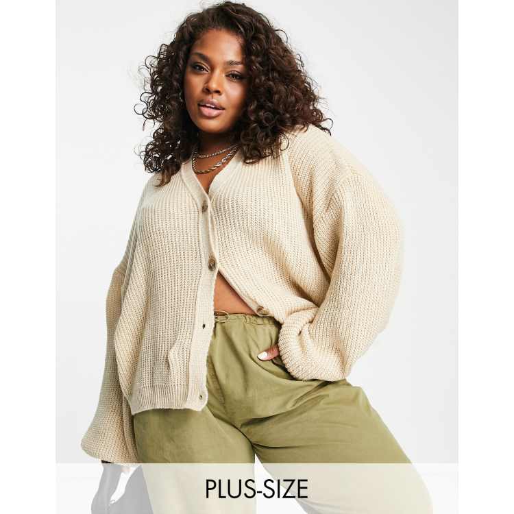 oatmeal knit ASOS cardigan in cable exclusive | The knitted Plus Style In