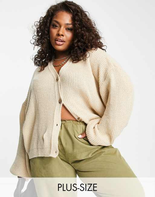 Plus size oatmeal on sale cardigan