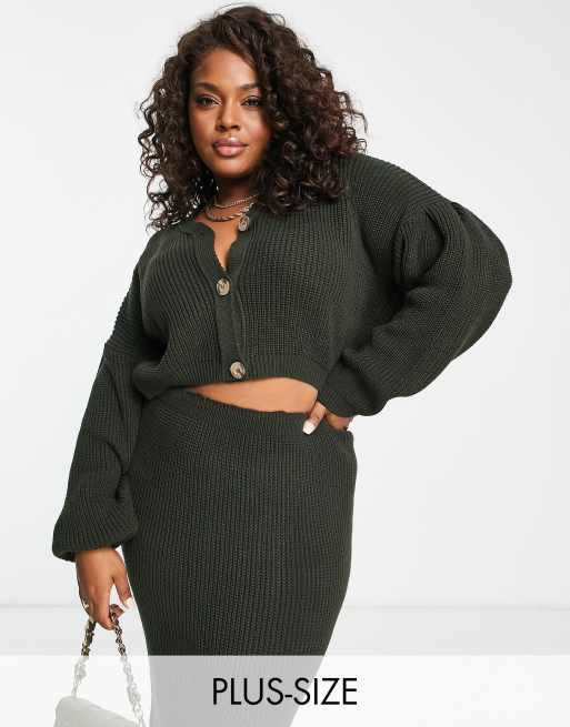 Plus size outlet cropped cardigan