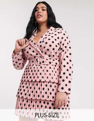 polka dot blazer dress