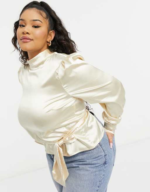 Plus size cheap satin top