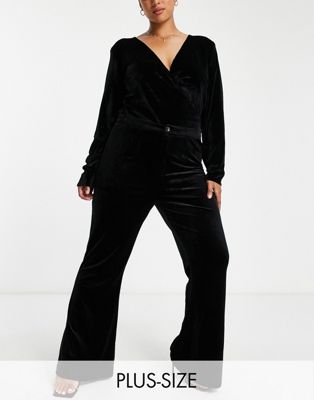 exclusive velvet fitted flare in black - part of a set