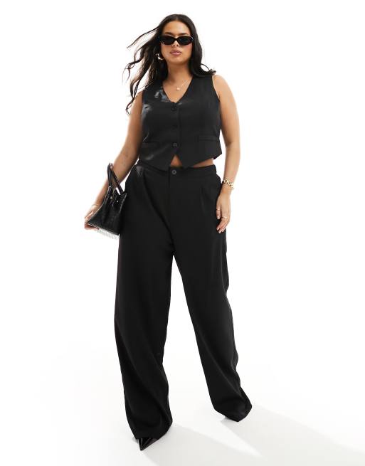 In The Style Plus - Gilet sartoriale nero in coordinato, 2 di 4