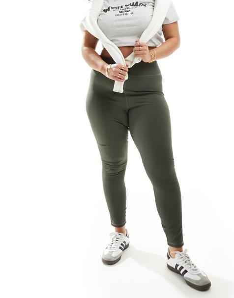 In The Style Plus – Kakigröna leggings med hög midja - view 1