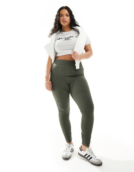 In The Style Plus – Leggings in Khaki mit hohem Bund, 5 von 5
