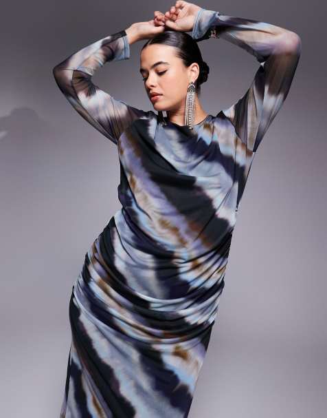 In The Style Plus - Robe longue en tulle - Gris dégradé - view 1