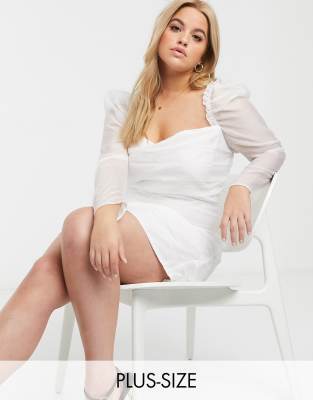 white mesh dress plus size