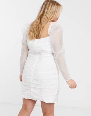 white dress mesh sleeves