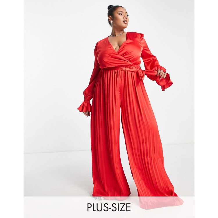 Plus size store pleated jumpsuit