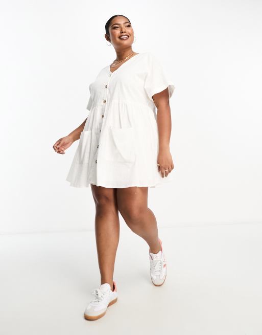 White linen smock on sale dress