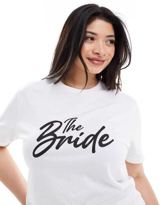 In The Style Plus - T-shirt à inscription « The Bride » - Blanc