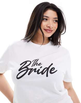 In The Style Plus - T-Shirt in Weiß mit „The Bride"-Schriftzug