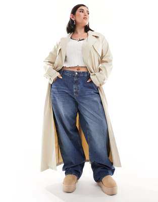 In The Style Plus In The Style Plus trench coat in stone-Neutral