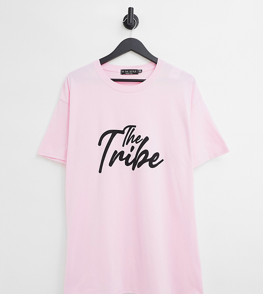 In The Style Plus Tribe t-shirt in pink