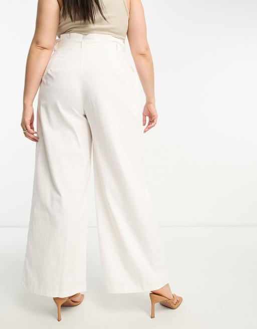 In The Style Plus – Vita vida palazzo-byxor med hög midja, 3 av 4