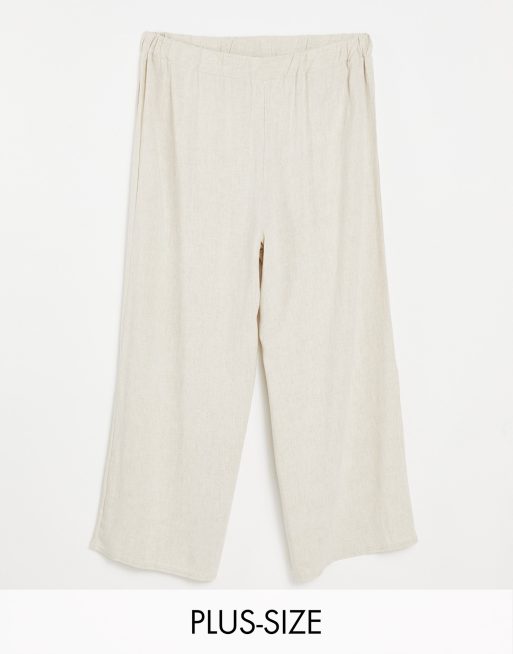 In The Style Plus wide leg trouser in stone