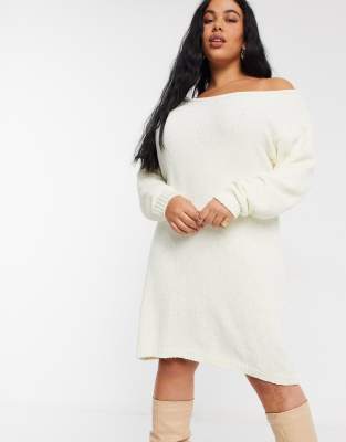 plus size off white sweater dress