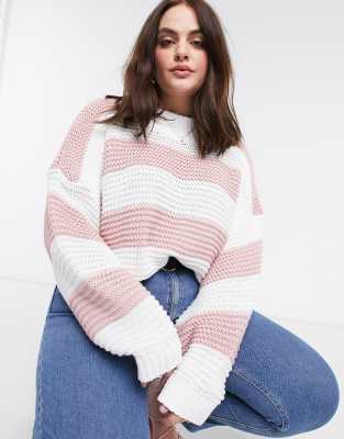 plus contrast stripe oversized cardigan