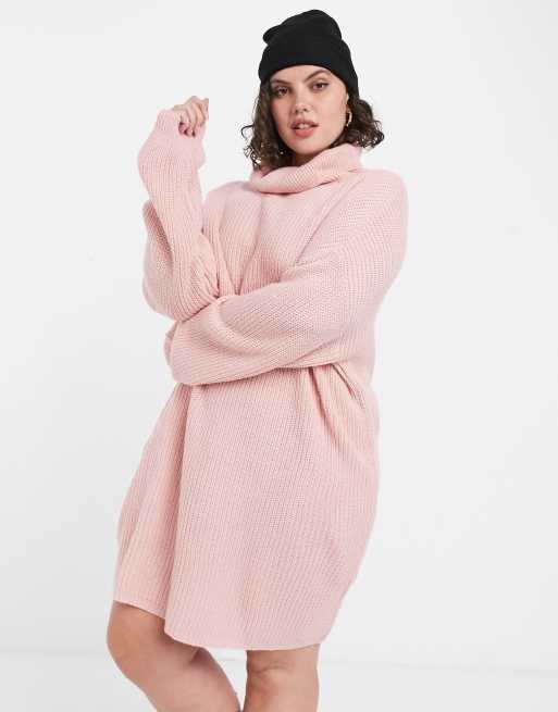 pink oversized sweater dress