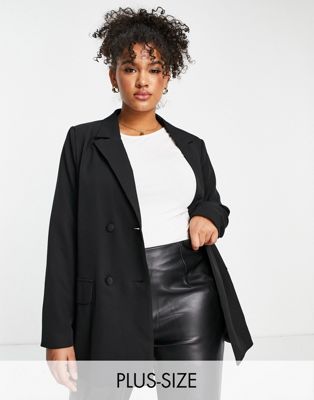 In The Style Plus x Dani Dyer double breasted blazer in black